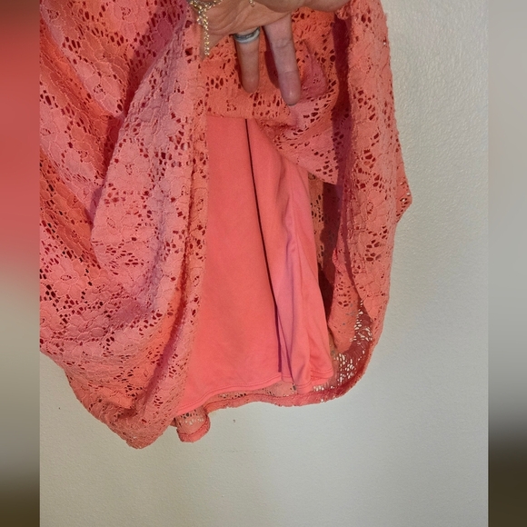 Motherhood Maternity Pink Lace Dress Size Large - Picture 6 of 7